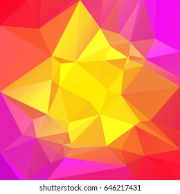 Abstract triangle background. Vibrant rainbow multicolored polygonal backdrop for business presentation. Positive bright gradient color transition for application and web. Trendy colorful banner