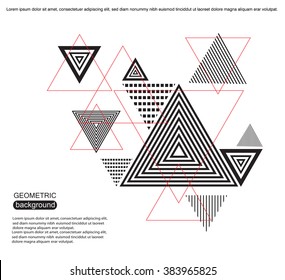 Abstract Triangle Background.Hipster Triangle Background. Geometrical  Triangle Design Template.Vector Triangle Design Element.