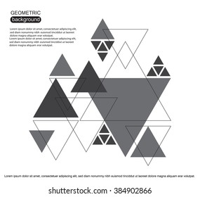 Abstract triangle background.Hipster triangle background. Geometrical  triangle design template.Vector triangle design element.