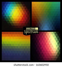 Abstract triangle backgrounds set