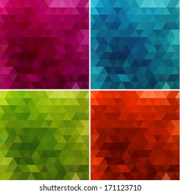 Abstract triangle backgrounds set