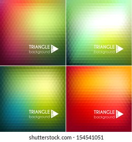 Abstract triangle backgrounds set - eps10