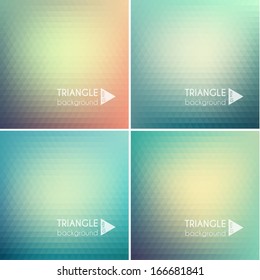 Abstract triangle backgrounds set - eps10