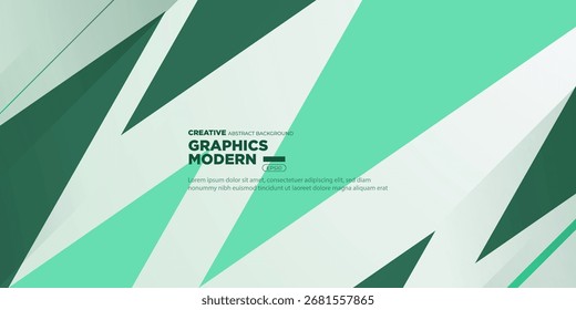 Fondo Abstractas del Anuncio del triángulo con el modelo verde del color en concepto blanco del fondo. Diseño de elemento de fondo simple. Vector Eps10