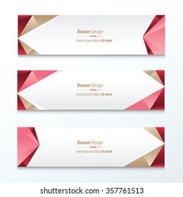 Abstract Triangle Banner Brown, Pink, Red