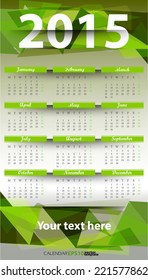 Abstract triangle banner calendar 2015 year. vector template