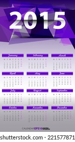 Abstract triangle banner calendar 2015 year. vector template