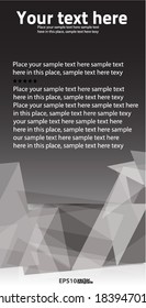 Abstract triangle banner.  Grey vector template with space for text