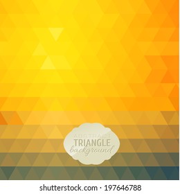 Abstract triangle banner with label. Vector illustration