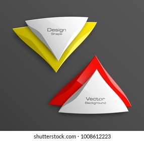 abstract triangle banner set. The two triangle form advertising poster. The flat banner image. Advertising Design shape. label banner tag.