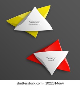 abstract triangle banner set. The two triangle form advertising poster. The flat banner image. Advertising Design shape. label banner tag.