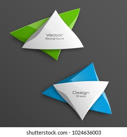 abstract triangle banner set. The two triangle form advertising poster. The flat banner image. Advertising Design shape. label banner tag.