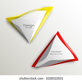 abstract triangle banner set. The two triangle form advertising poster. The flat banner image. Advertising Design shape. label banner tag.