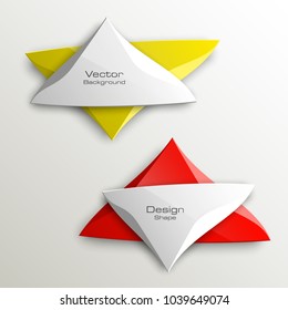abstract triangle banner set. The two triangle form advertising poster. The flat banner image. Advertising Design shape. label banner tag.