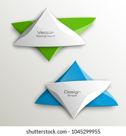 abstract triangle banner set. The two triangle form advertising poster. The flat banner image. Advertising Design shape. label banner tag.