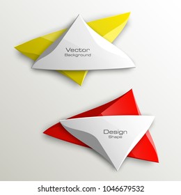 abstract triangle banner set. The two triangle form advertising poster. The flat banner image. Advertising Design shape. label banner tag.