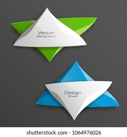 abstract triangle banner set. The two triangle form advertising poster. The flat banner image. Advertising Design shape. label banner tag.