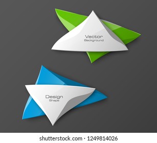 abstract triangle banner set. The two triangle form advertising poster. The flat banner image. Advertising Design shape. label banner tag.