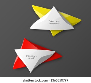 abstract triangle banner set. The two triangle form advertising poster. The flat banner image. Advertising Design shape. label banner tag.