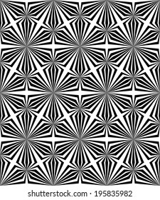 Abstract Triangle Bases Black and White Seamless Pattern, Vector Illustration.