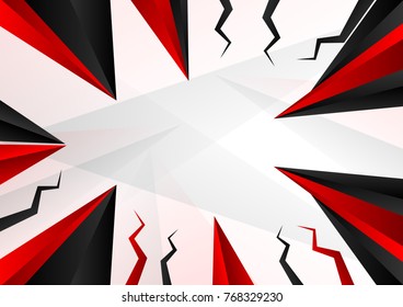 Abstract triangle Black and Red color with copy space for Business Concept, Graphic design