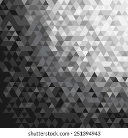 Abstract Triangle Black And White Tone Background.Vector Illustration