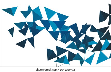 Abstract triangle blue and white background.