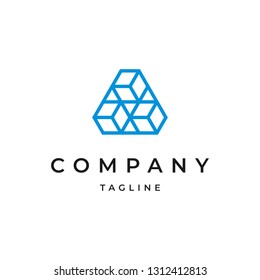 Abstract Triangle Box Logo Design Template