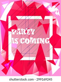 Abstract triangle bright funky party flyer template