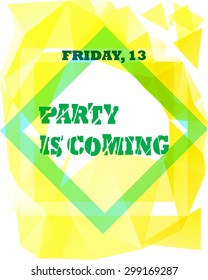 Abstract triangle bright funky party flyer template