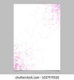 Abstract triangle brochure background template - polygonal stationery design
