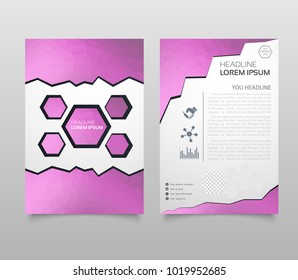 Abstract Triangle Brochure Flyer design in A4 size. Brochure template layout, cover design annual report, magazine, with geometric shapes, squares, triangles, for IT, business, building.