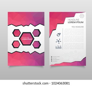 Abstract Triangle Brochure Flyer design in A4 size. Brochure template layout, cover design annual report, magazine, with geometric shapes, squares, triangles, for IT, business, building.