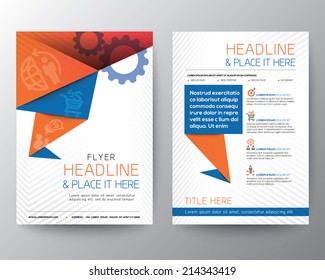 Abstract Triangle Brochure Flyer design Vector Layout in A4 size