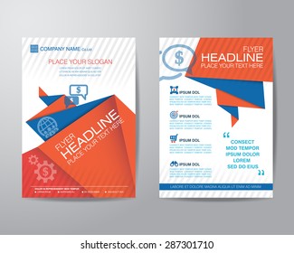 Abstract triangle brochure flyer design layout template in A4 size, vector eps10