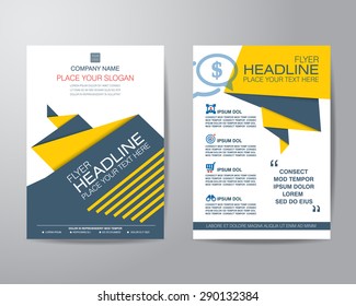 Abstract triangle brochure flyer design layout template in A4 size, vector eps10.