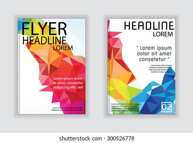 Abstract Triangle Brochure Flyer design vector template in A4 size