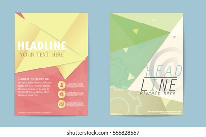 Abstract Triangle Brochure Flyer design business annual report design templates. Geometric square shapes backgrounds. illustration