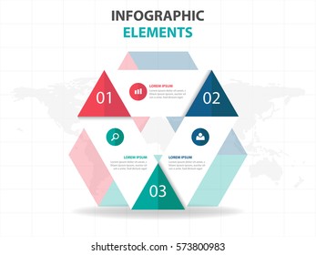 Abstract triangle business Infographics elements, presentation template flat design vector illustration for web design marketing advertising