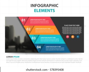 Abstract triangle business Infographics elements, presentation template flat design vector illustration for web design marketing advertising