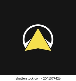 abstract triangle with circle around logo vector