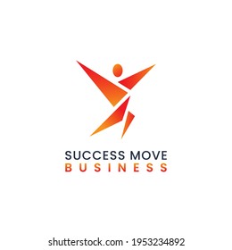 Abstract Triangle and Circle Combination Forming as Successful People Logo Design.