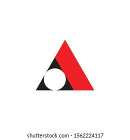 abstract triangle circle geometric symbol logo vector