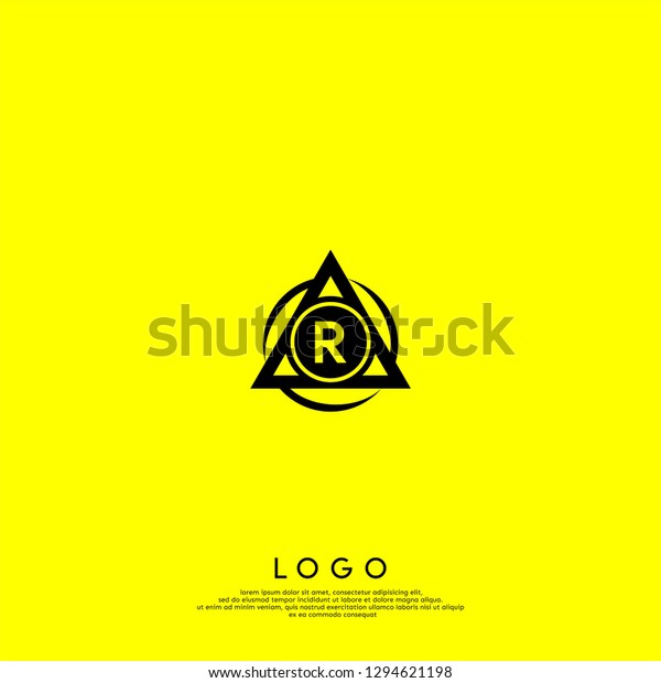 Abstract Triangle Circle R Logo Letter Stock Vector Royalty Free