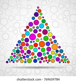 Abstract triangle of color circles. Vector illustration. Eps 10
