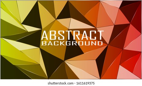 abstract triangle color combination of red and yellow. Modern technology illustration .Digital geometric abstraction with lines and points.
