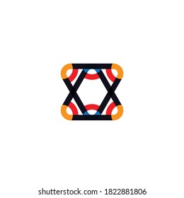 logotipo de monograma de color triangular abstracto