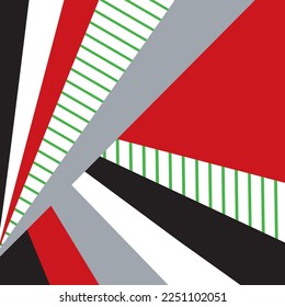 Resumen de colores triangulares rojo y negro y verde