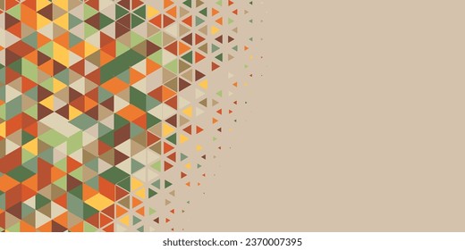 Abstract Triangle colorful background or wallpaper with polygons variety of triangular shapes and colors, triangles or concave geometrical shapes with Copy space soft color
