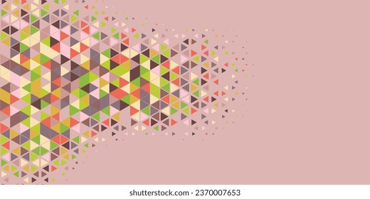 Abstract Triangle colorful background or wallpaper with polygons variety of triangular shapes and colors, triangles or concave geometrical shapes with Copy space soft color